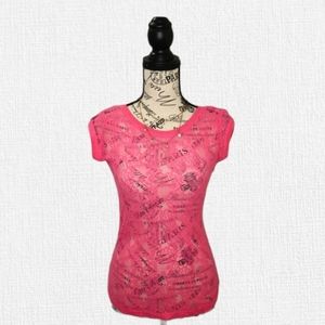 INK (NWOT) Pink lace top